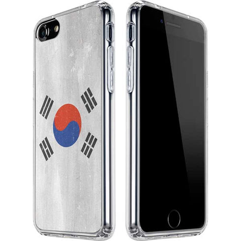 South Korean Flag Distressed iPhone SE (2nd & 3rd Gen) Clear Case