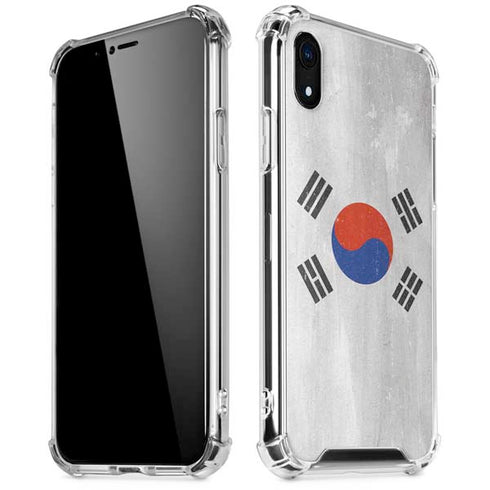South Korean Flag Distressed iPhone XR Clear Case