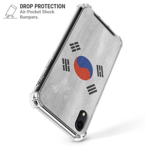 South Korean Flag Distressed iPhone XR Clear Case