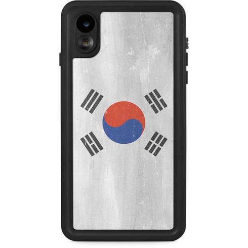 South Korean Flag Distressed iPhone XR Waterproof Case