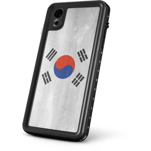 South Korean Flag Distressed iPhone XR Waterproof Case