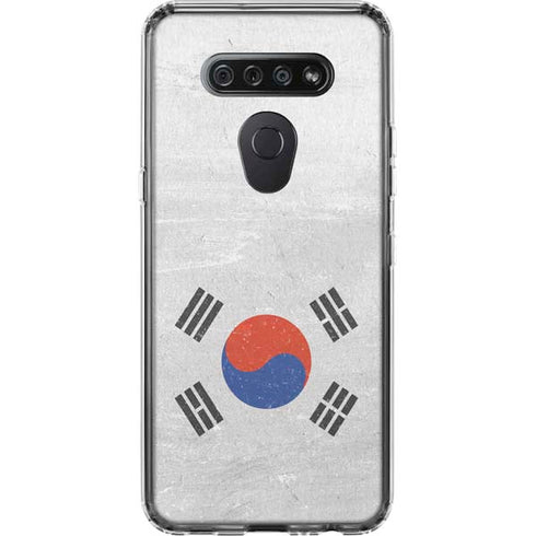 South Korean Flag Distressed LG K51/Q51 Clear Case