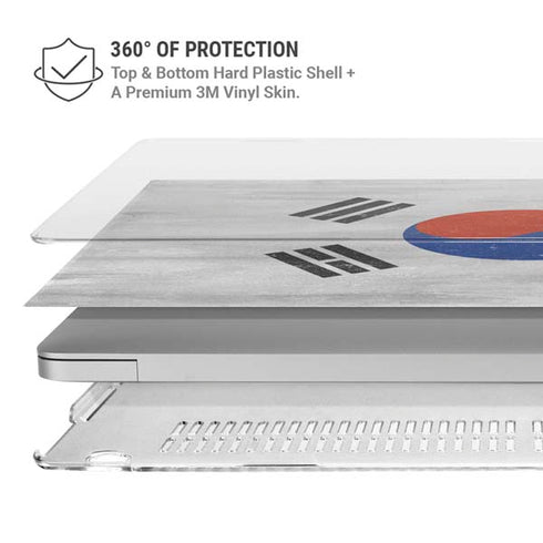 South Korean Flag Distressed MacBook Air 15in (2023-2025) Case plus Skin
