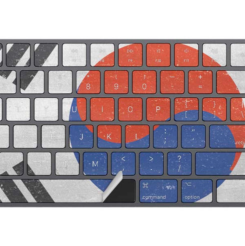 South Korean Flag Distressed Magic Keyboard with Numeric Keypad Skin