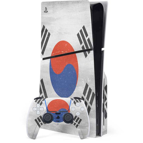 South Korean Flag Distressed PS5 Slim Disk Bundle Skin