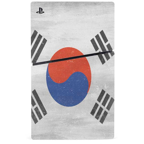 South Korean Flag Distressed PS5 Slim Disk Console Skin