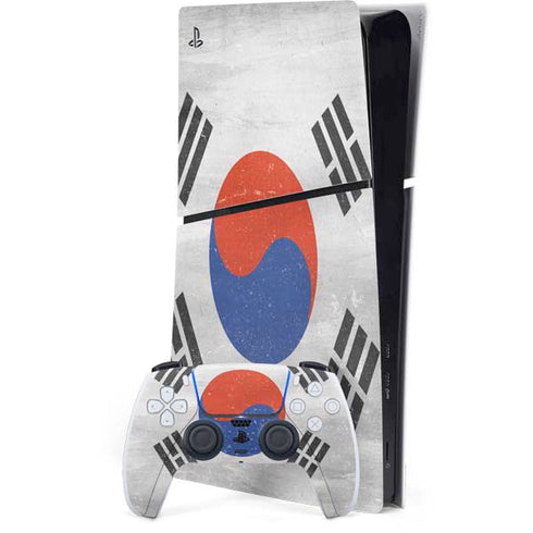 South Korean Flag Distressed PS5 Slim Digital Edition Console Skin