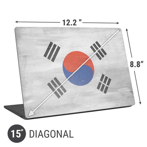 South Korean Flag Distressed Universal Laptop 15in (12.2 x 8.8in) Skin