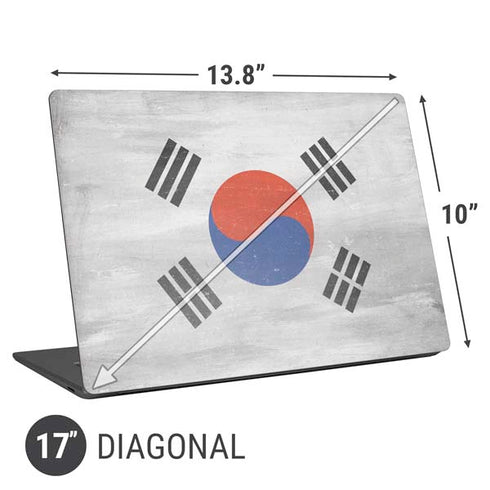 South Korean Flag Distressed Universal Laptop 17in (13.8 x 10in) Skin