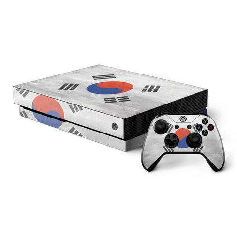South Korean Flag Distressed Xbox One X Bundle Skin