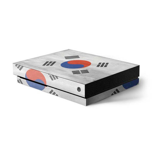 South Korean Flag Distressed Xbox One X Console Skin