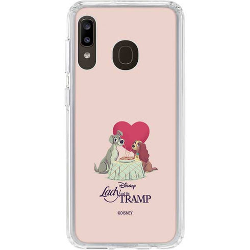 Disney Lady & The Tramp Spaghetti Dinner Galaxy A20 Clear Case