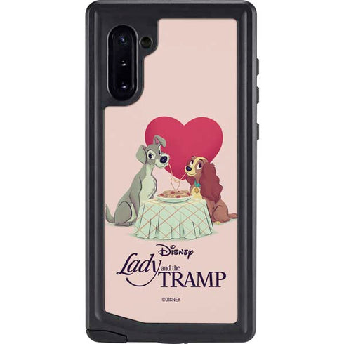 Disney Lady & The Tramp Spaghetti Dinner Galaxy Note 10 Waterproof Case