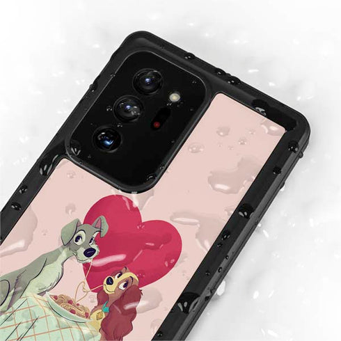 Disney Lady & The Tramp Spaghetti Dinner Galaxy Note20 Ultra 5G Waterproof Case