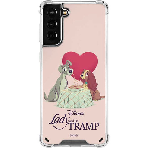 Disney Lady & The Tramp Spaghetti Dinner Galaxy S21 Plus 5G Clear Case