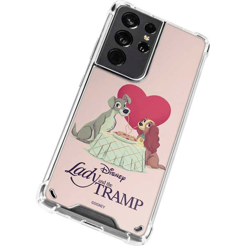 Disney Lady & The Tramp Spaghetti Dinner Galaxy S21 Ultra 5G Clear Case