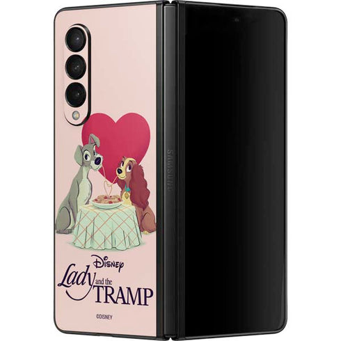 Disney Lady & The Tramp Spaghetti Dinner Galaxy Z Fold3 5G Skin