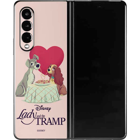 Disney Lady & The Tramp Spaghetti Dinner Galaxy Z Fold3 5G Skin
