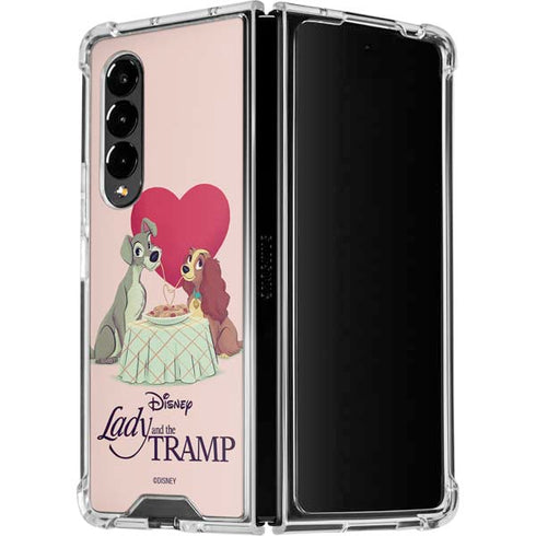 Disney Lady & The Tramp Spaghetti Dinner Galaxy Z Fold4 5G Clear Case