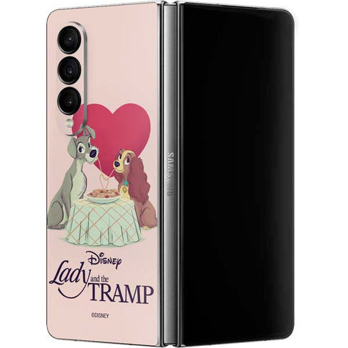Disney Lady & The Tramp Spaghetti Dinner Galaxy Z Fold4 5G Skin