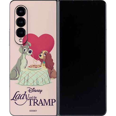 Disney Lady & The Tramp Spaghetti Dinner Galaxy Z Fold4 5G Skin