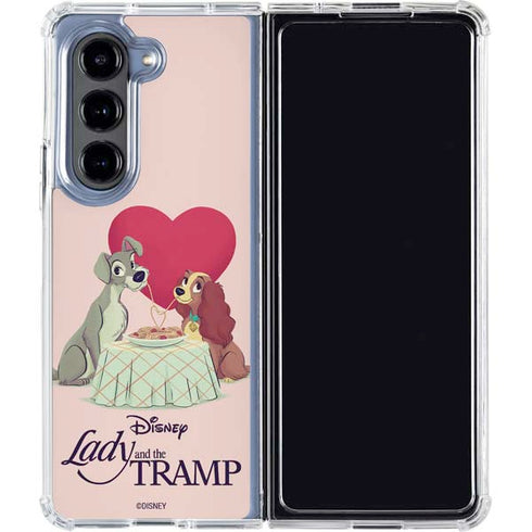 Disney Lady & The Tramp Spaghetti Dinner Galaxy Z Fold5 5G Clear Case