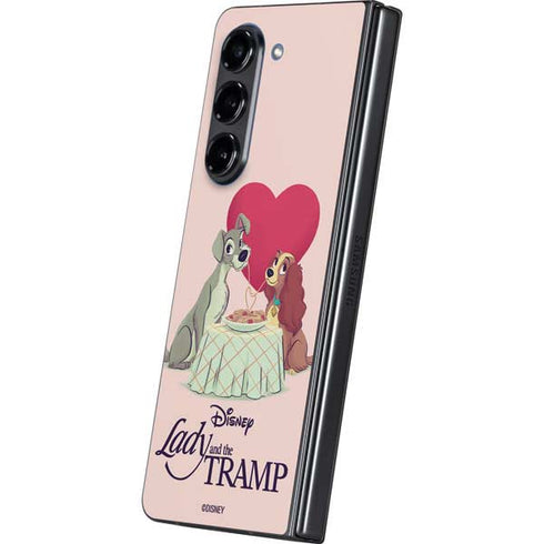 Disney Lady & The Tramp Spaghetti Dinner Galaxy Z Fold5 5G Skin
