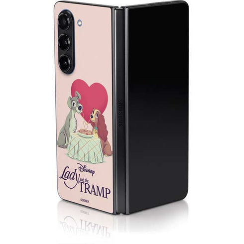 Disney Lady & The Tramp Spaghetti Dinner Galaxy Z Fold5 5G Skin