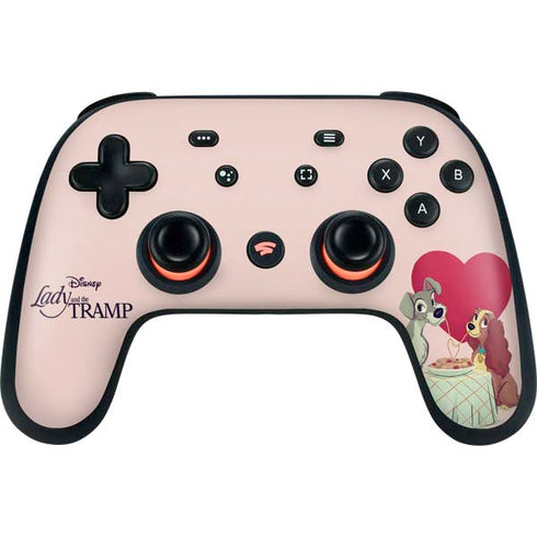 Disney Lady & The Tramp Spaghetti Dinner Google Stadia Controller Skin