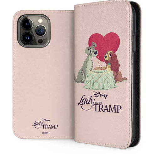 Disney Lady & The Tramp Spaghetti Dinner iPhone 13 Pro Max Folio Case