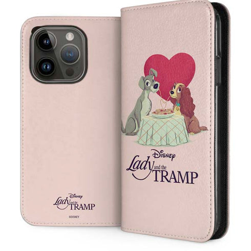 Disney Lady & The Tramp Spaghetti Dinner iPhone 14 Pro Folio Case