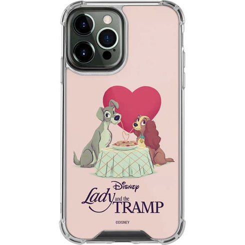 Disney Lady & The Tramp Spaghetti Dinner iPhone 14 Pro Max Clear Case