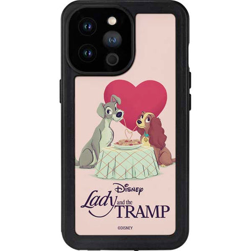 Disney Lady & The Tramp Spaghetti Dinner iPhone 14 Pro Max Waterproof Case