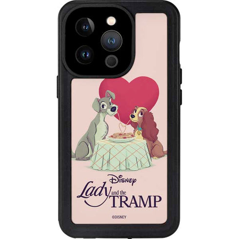 Disney Lady & The Tramp Spaghetti Dinner iPhone 14 Pro Waterproof Case