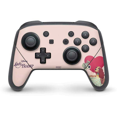 Disney Lady & The Tramp Spaghetti Dinner Nintendo Switch Pro Controller Skin