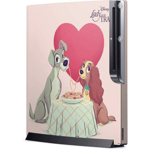 Disney Lady & The Tramp Spaghetti Dinner Playstation 3 & PS3 Slim Skin