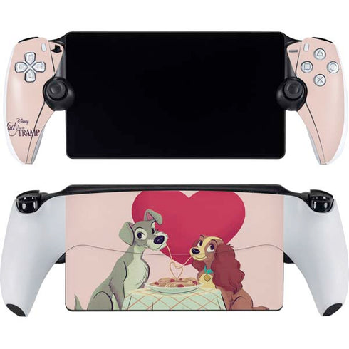 Disney Lady & The Tramp Spaghetti Dinner PlayStation Portal Remote Player Skin