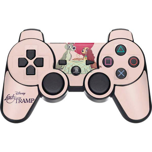 Disney Lady & The Tramp Spaghetti Dinner PS3 Dual Shock wireless controller Skin