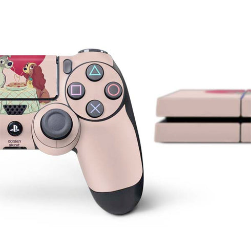 Disney Lady & The Tramp Spaghetti Dinner PS4 Console and Controller Bundle Skin