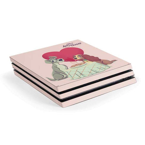 Disney Lady & The Tramp Spaghetti Dinner PS4 Pro Console Skin