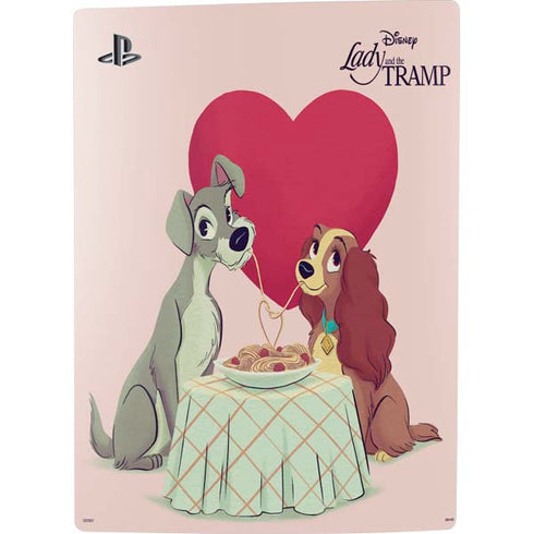 Disney Lady & The Tramp Spaghetti Dinner PS5 Digital Edition Console Skin
