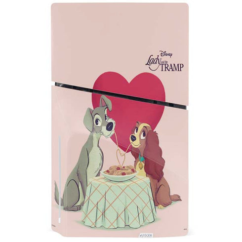 Disney Lady & The Tramp Spaghetti Dinner PS5 Slim Disk Bundle Skin