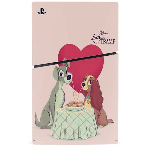 Disney Lady & The Tramp Spaghetti Dinner PS5 Slim Disk Console Skin