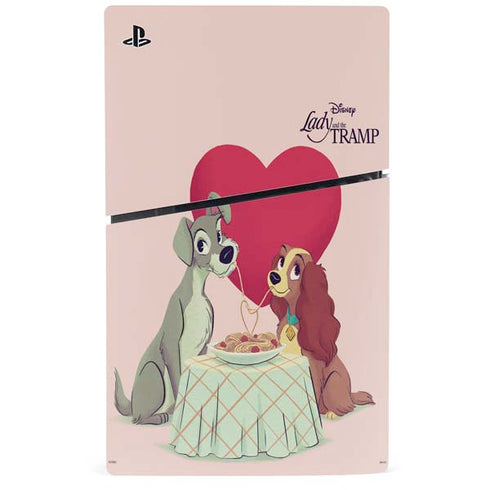 Disney Lady & The Tramp Spaghetti Dinner PS5 Slim Digital Edition Bundle Skin