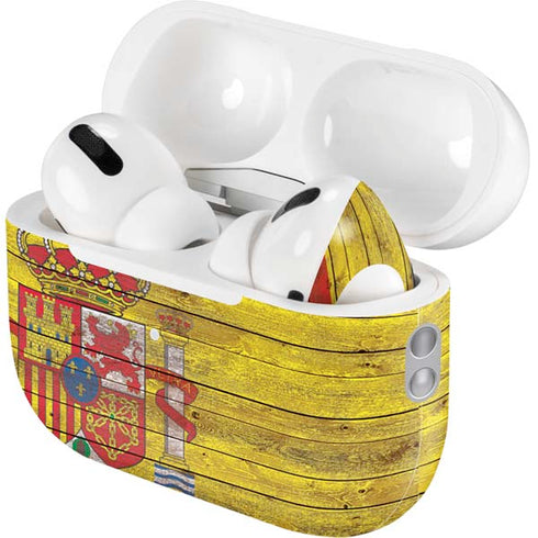 Spain Flag Dark Wood AirPods Pro 2nd Gen Skin