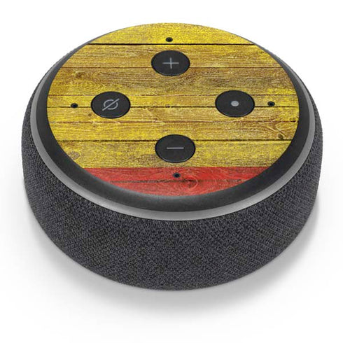 Spain Flag Dark Wood Amazon Echo Dot Skin