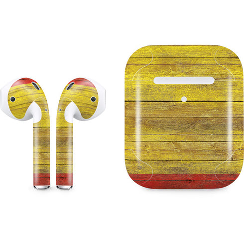 Spain Flag Dark Wood Apple AirPods 2 Skin
