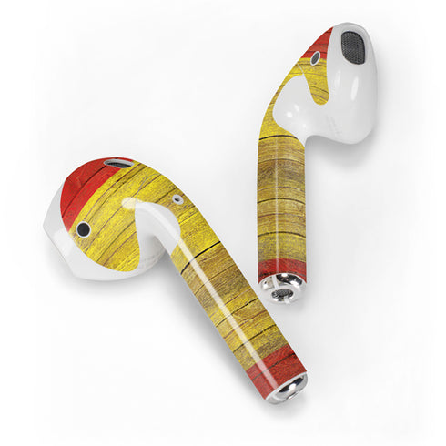Spain Flag Dark Wood Apple AirPods 2 Skin