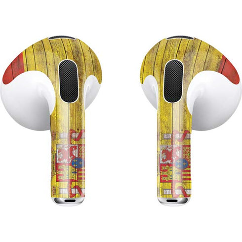 Spain Flag Dark Wood Apple AirPods (3rd Gen 2021) Skin