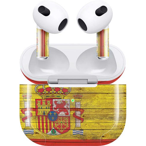 Spain Flag Dark Wood Apple AirPods (3rd Gen 2021) Skin